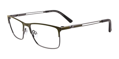 Takumi TK966 Eyeglasses with Clip-on Sunglasses Satin Dark Olive & Steel