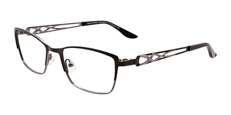 Takumi TK975 Eyeglasses with Clip-on Sunglasses Satin Black & Shiny Dark Grey