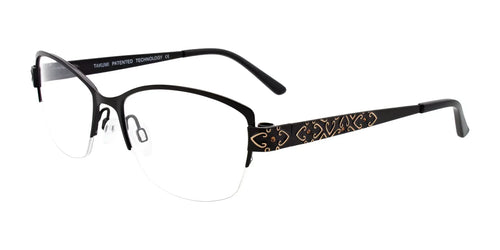 Takumi TK984 Eyeglasses with Clip-on Sunglasses / Size 54 / Satin Black & Silver