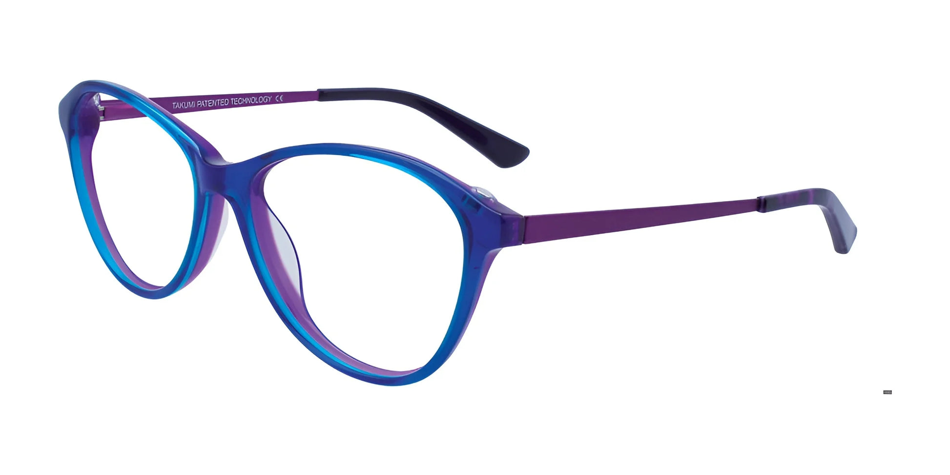 Takumi TK996 Eyeglasses with Clip-on Sunglasses Blue & Purple