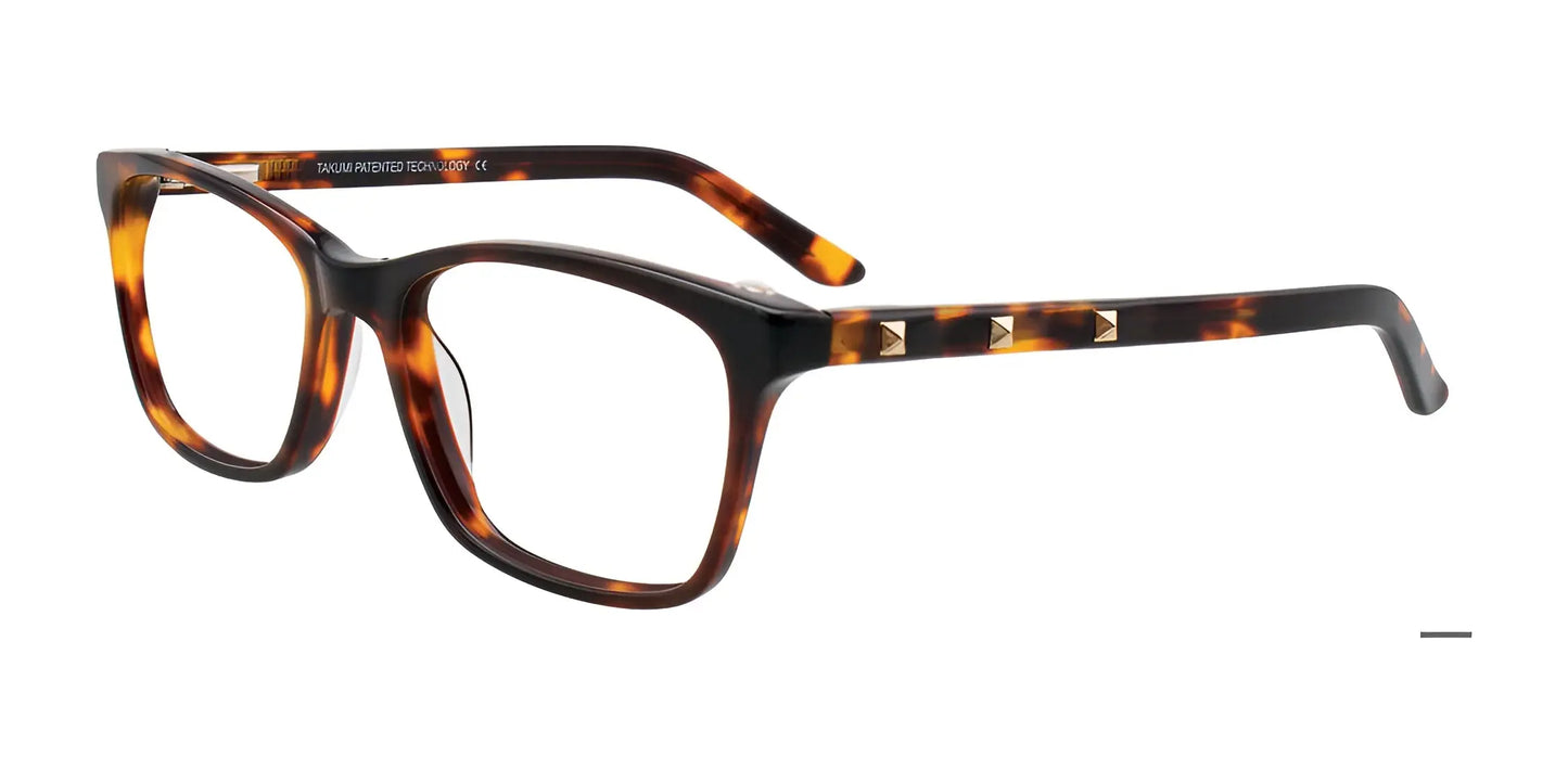 Takumi TK998 Eyeglasses with Clip-on Sunglasses Demi Amber