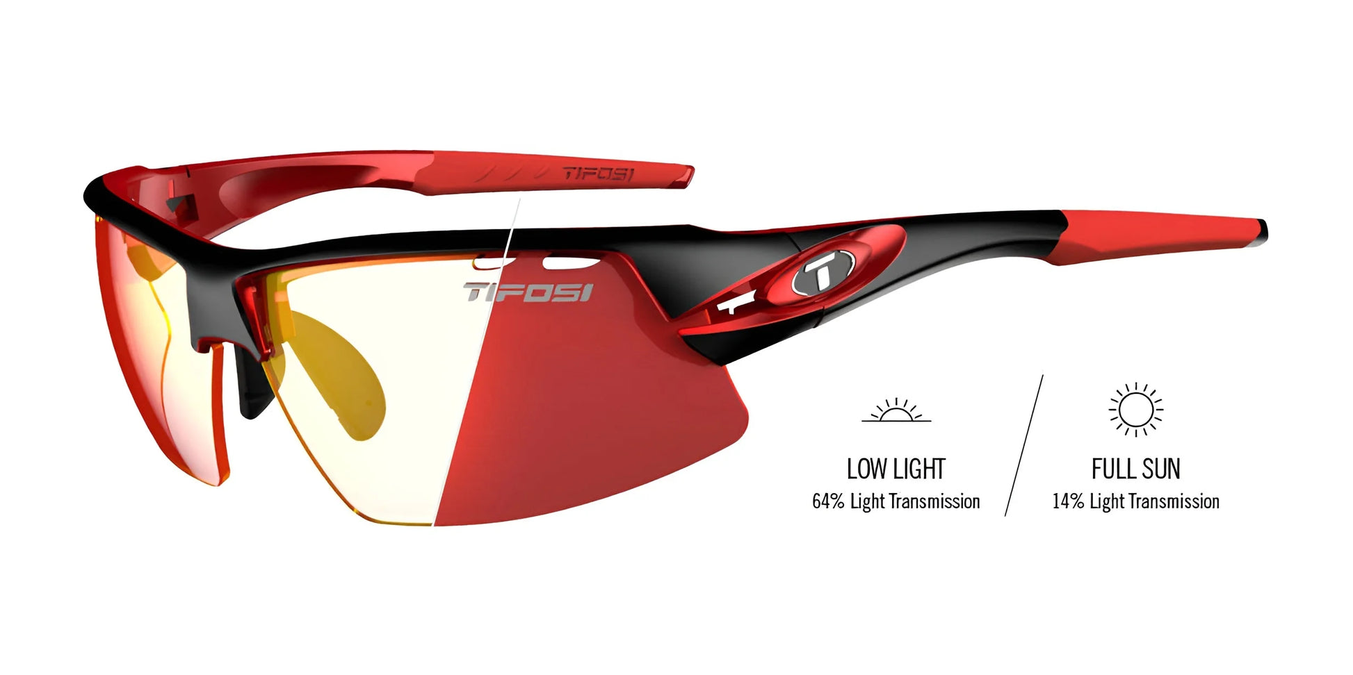 Tifosi Optics CRIT Sunglasses Black / Red Fototec