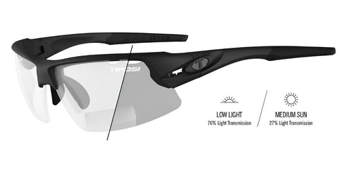 Tifosi Optics CRIT Reader Sunglasses / Size 74 / Blackout/Light Night Fototec +1.5