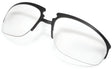 Black rectangular eyeglasses with clear lenses on a white background, featuring the Tifosi Optics VELOCE Rx Adaptor for a customized fit, brought to you by Tifosi Optics.