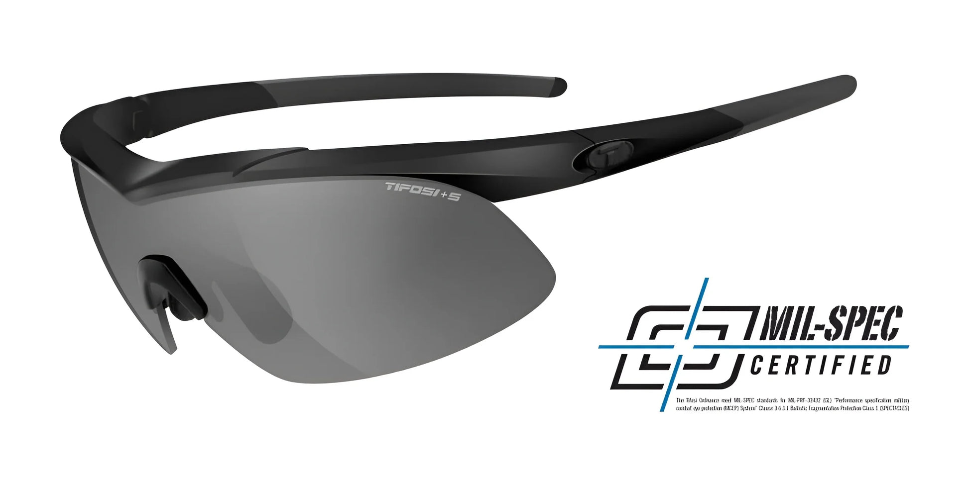 Tifosi Optics ORDNANCE 2.0 TACTICAL Safety Glasses Matte Black / Smoke Shatterproof ANSI Z87.1