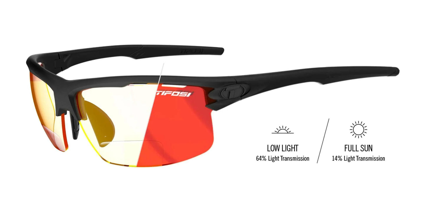 Tifosi Optics RIVET Reader Sunglasses Blackout Fototec Reader +1.5
