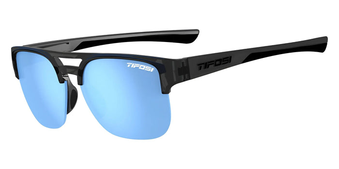 Tifosi Optics SALVO Sunglasses | Size 58 / Crystal Smoke / Smoke Tint with Sky Blue Mirror