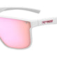 Matte White/Brown Tint with Pink Mirror