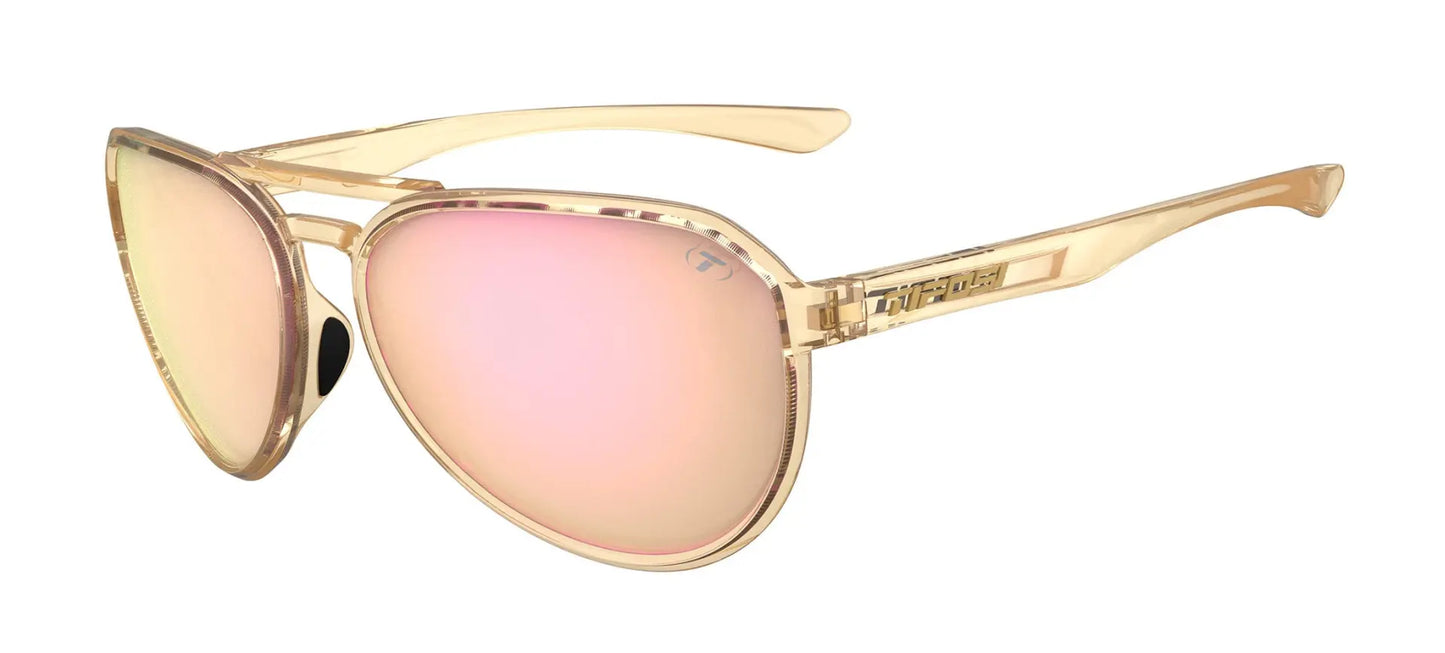 Tifosi Optics SELCA Sunglasses Crystal Brown / Smoke Tint with Pink Mirror