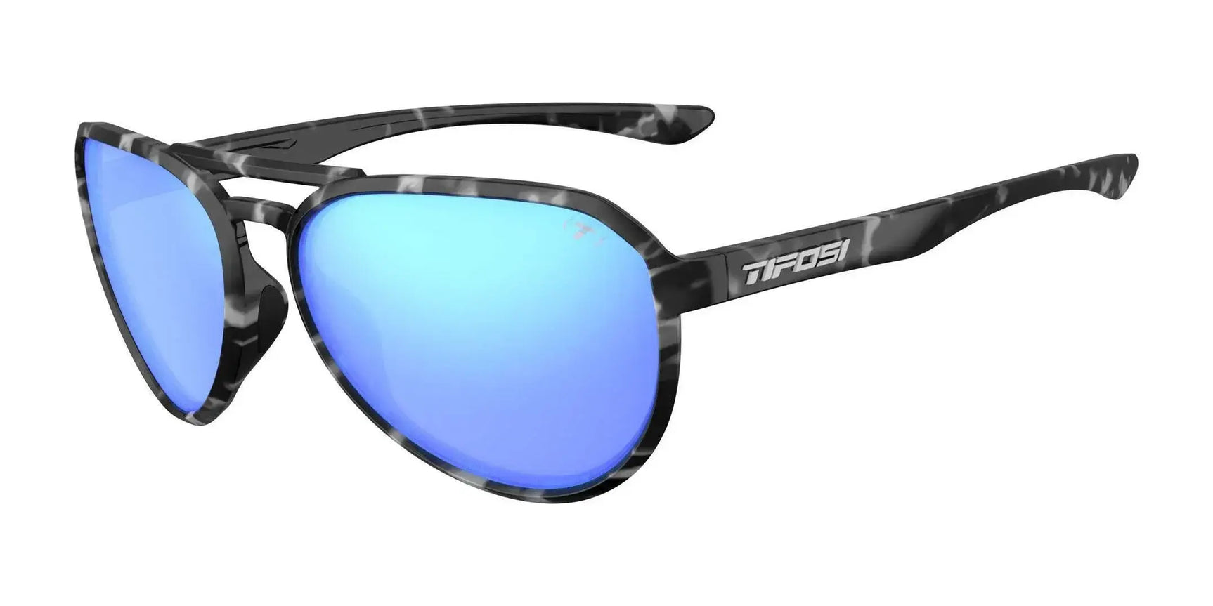 Tifosi Optics SELCA Sunglasses Black Tortoise / Smoke Tint with Blue Mirror