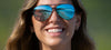 Tifosi Optics SHWAE Sunglasses | Size 55 / Gold/Smoke Tint with Bright Blue Mirror