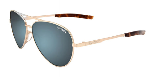 Tifosi Optics SHWAE Sunglasses / Size 55 / Gold/Smoke Tint with Bright Blue Mirror