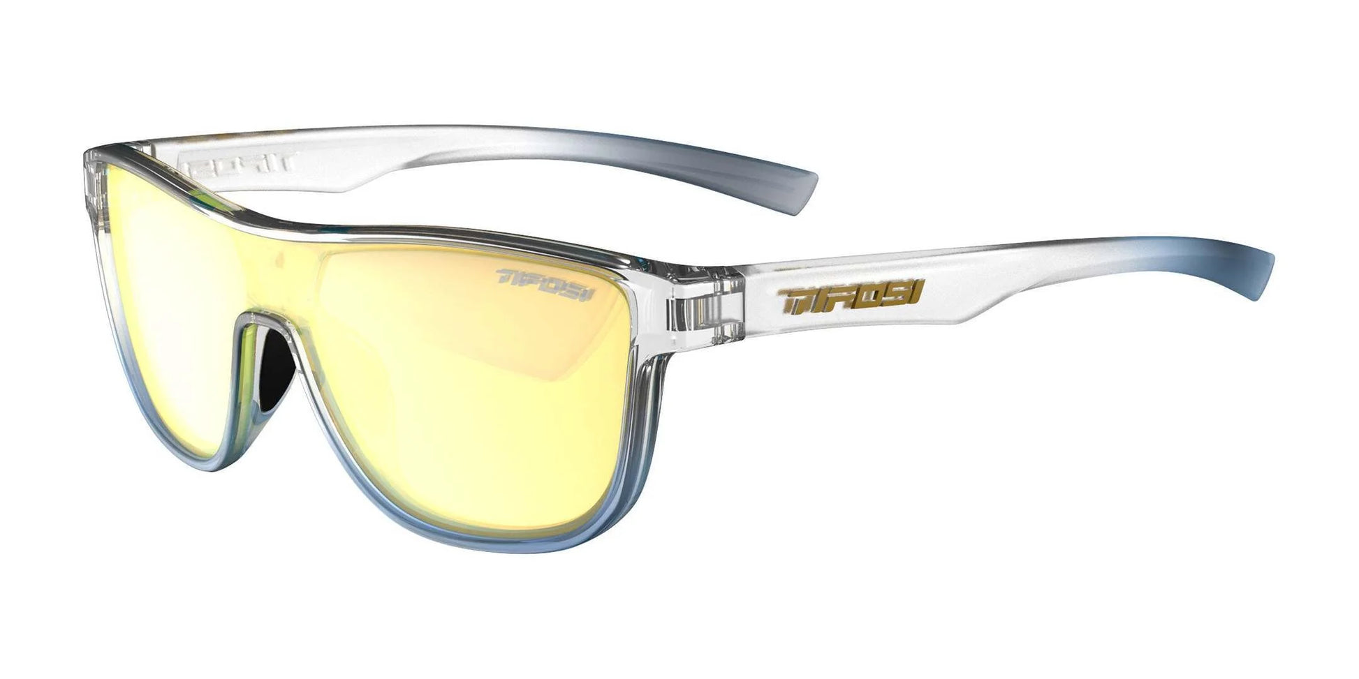 Tifosi Optics SIZZLE Sunglasses Frost Blue / Smoke Tint with Yellow Mirror