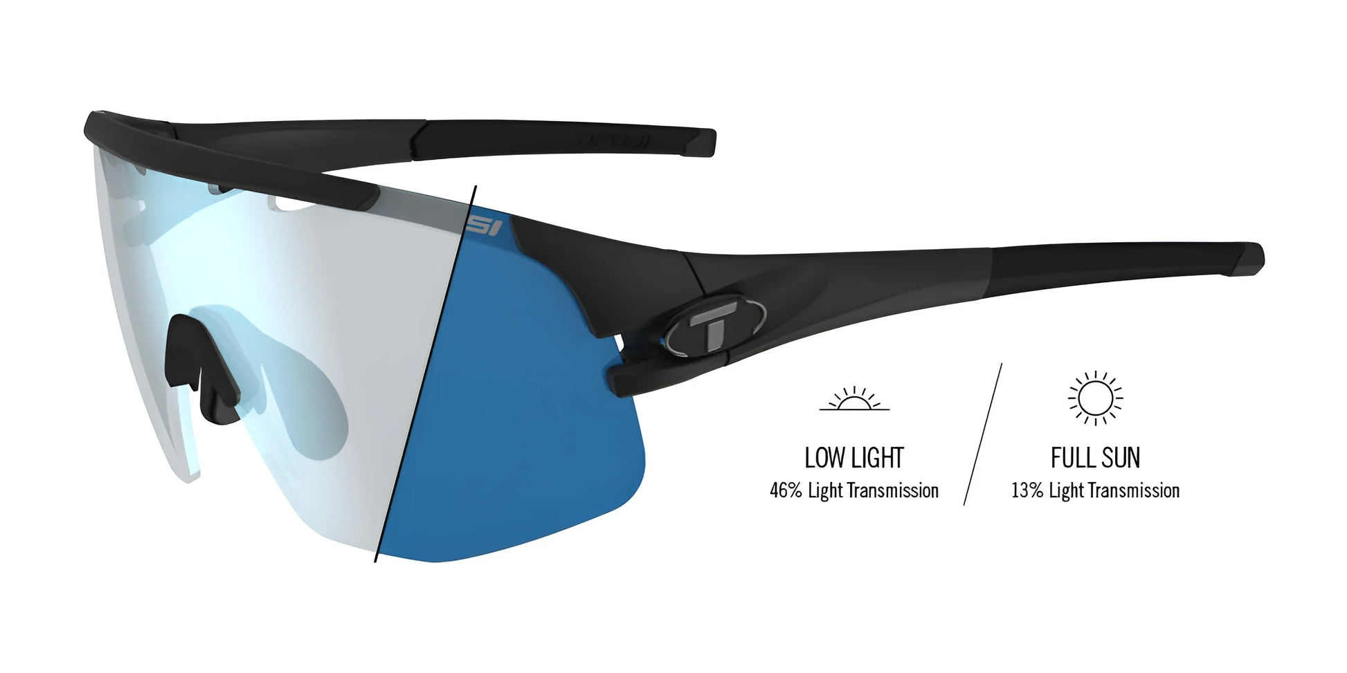 Tifosi Optics SLEDGE LITE Sunglasses Matte Black Clarion Blue Fototec