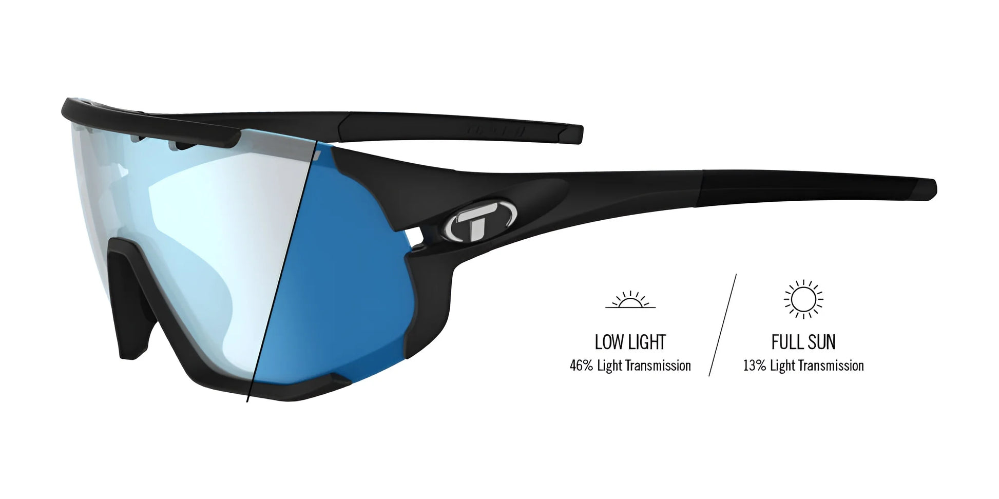 Tifosi Optics SLEDGE Sunglasses Matte Black Clarion Blue Fototec