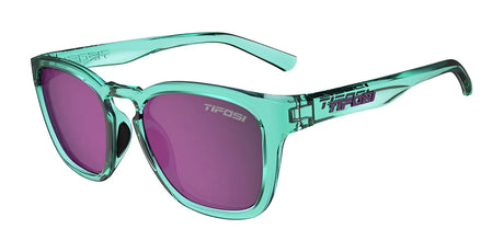 Tifosi Optics SMIRK Sunglasses Aqua Shimmer / Smoke Tint with Rose Pink Mirror