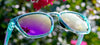 Tifosi Optics SMIRK Sunglasses | Size 49 / Aqua Shimmer/Smoke Tint with Rose Pink Mirror