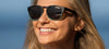 Tifosi Optics SMIRK Sunglasses | Size 49 / Aqua Shimmer/Smoke Tint with Rose Pink Mirror