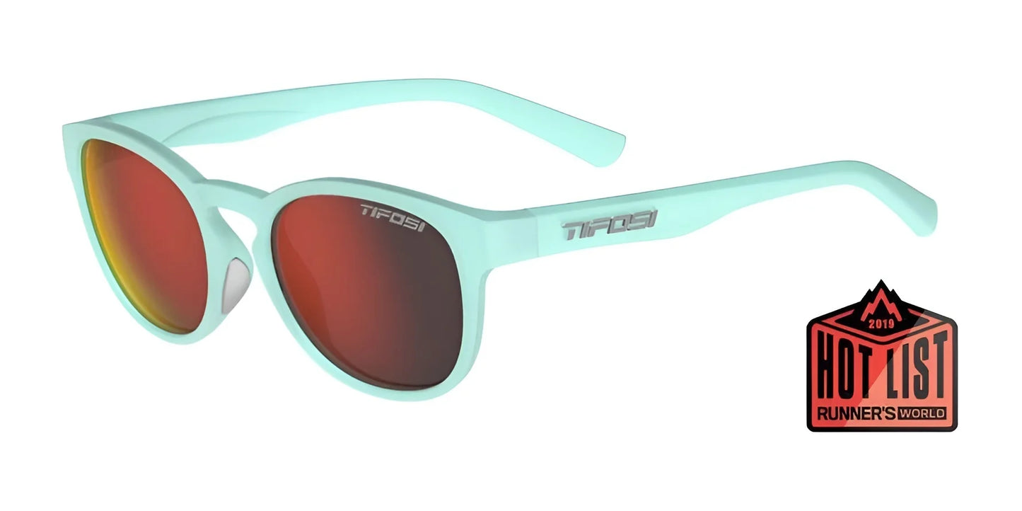 Tifosi Optics SVAGO Sunglasses Satin Crystal Teal / Smoke Tint with Red Mirror