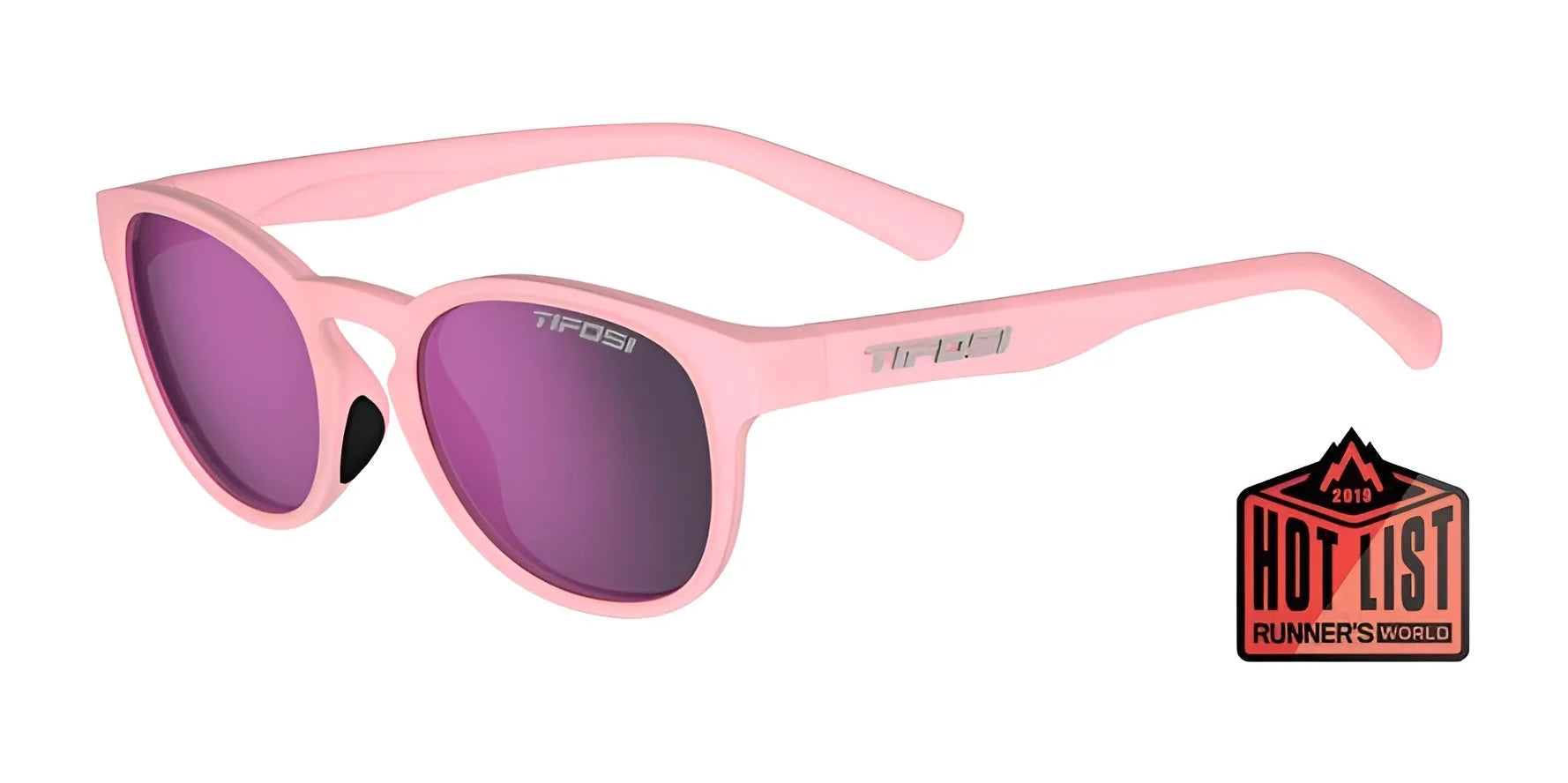 Tifosi Optics SVAGO Sunglasses Satin Crystal Blush / Smoke Tint with Rose Mirror