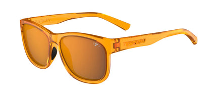 Tifosi Optics SWANK XL Sunglasses Amber Blaze / Smoke Tint with Orange Mirror