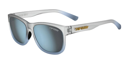 Tifosi Optics SWANK XL Sunglasses Frost Blue / Smoke Tint with Blue Mirror
