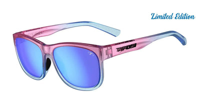 Tifosi Optics SWANK XL Sunglasses Cotton Candy Swirl / Smoke Tint with Blue Mirror