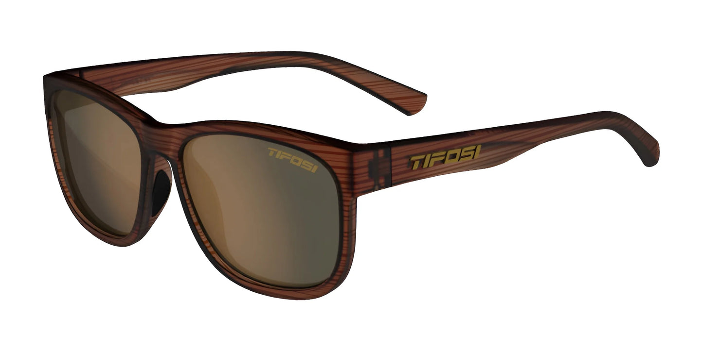 Tifosi Optics SWANK XL Sunglasses Woodgrain / Polarized Brown Tint
