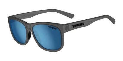 Tifosi Optics SWANK XL Sunglasses Satin Vapor / Polarized Smoke Tint with Blue Mirror