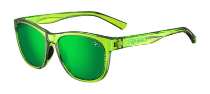 Tifosi Optics SWANK Sunglasses Hyper Lime / Smoke Tint with Green Mirror