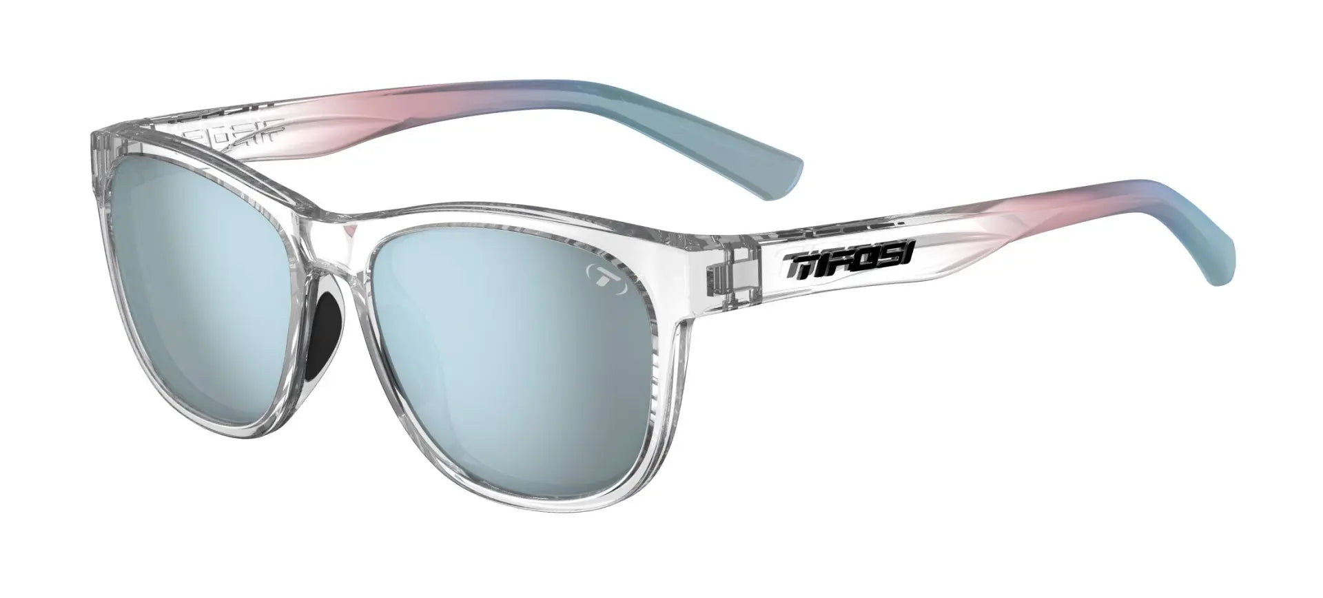 Tifosi Optics SWANK Sunglasses Avant Clear / Smoke Tint with Bright Blue Mirror