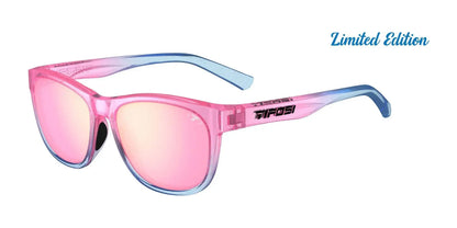 Tifosi Optics SWANK Sunglasses Cotton Candy Swirl / Smoke Tint with Pink Mirror