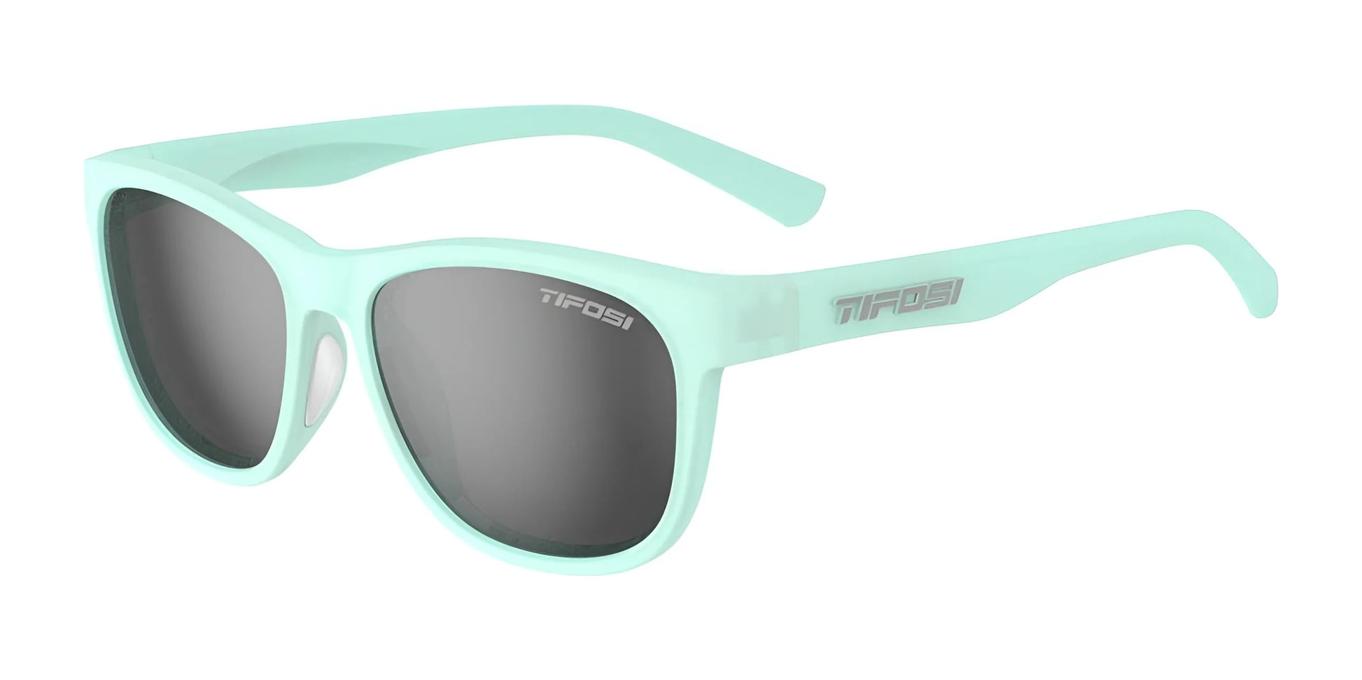 Tifosi Optics SWANK Sunglasses Satin Crystal Teal / Polarized Smoke Tint