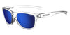 Tifosi Optics SWANK S Sunglasses / Crystal Clear/Smoke Tint with Cobalt Blue Mirror