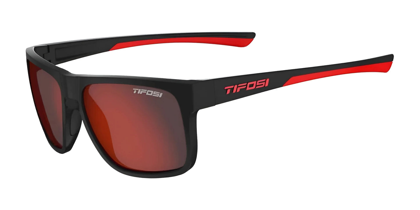 Tifosi Optics SWICK Sunglasses Satin Black / Crimson / Smoke Tint with Red Mirror