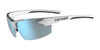 Tifosi Optics TRACK Sunglasses | Size 70 / White/Black/Smoke Tint with Bright Blue Mirror