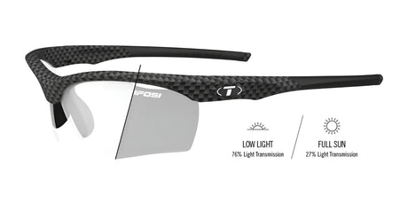 Introducing Tifosi Optics VERO Sunglasses in Carbon/Light Night Fototec, perfect for multi-sport activities. Designed for smaller faces with interchangeable lenses, they adjust light transmission to suit low light and full sun environments.