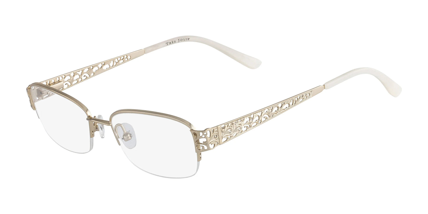 Marchon NYC TRES JOLIE 160 Eyeglasses Shiny Gold