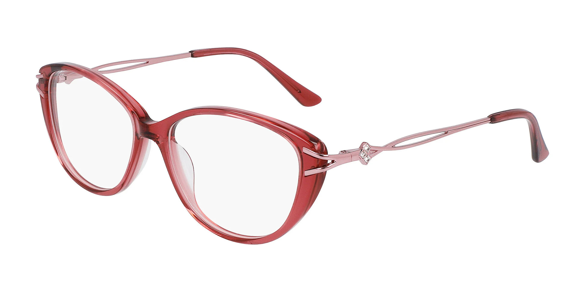 Marchon NYC TRES JOLIE 205 Eyeglasses Wine Crystal