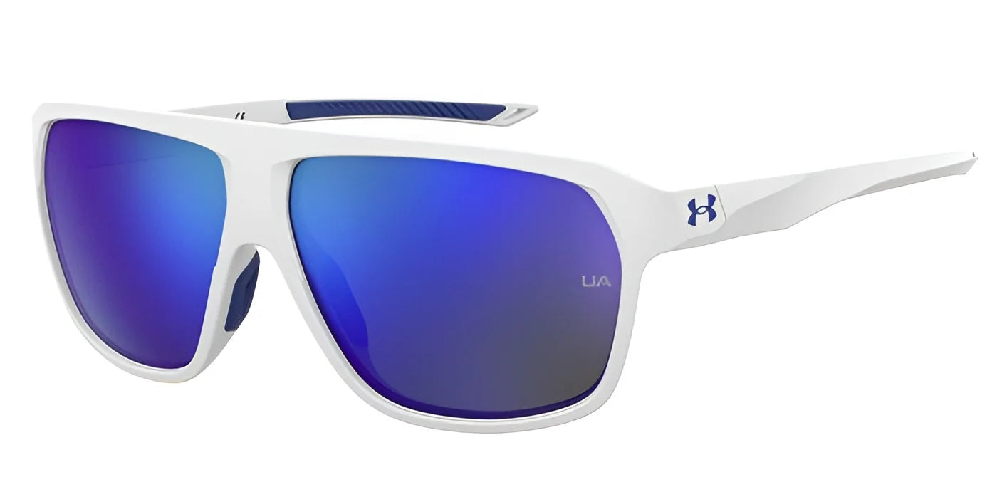 Under Armour DOMINATE Sunglasses Matte Whiteblue / Blue Multilayer Oleophobic