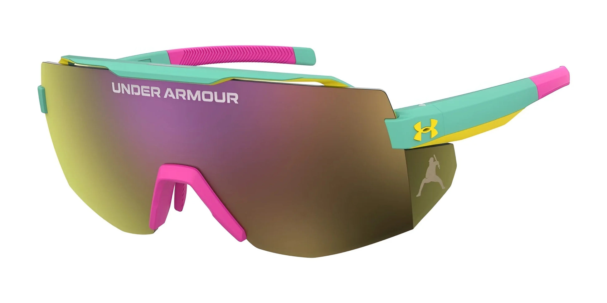 Under Armour SQUAD Sunglasses Turquoisepink / Pink Mirror Oleophobic
