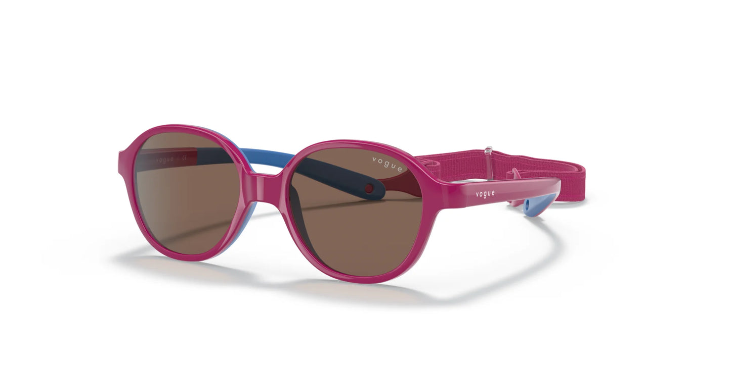 Vogue VJ2012 Sunglasses Pink On Rubber Blue / Dark Brown