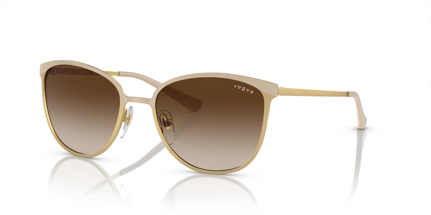 Vogue VO4002S Sunglasses Top Matte Beige / Brushed Gold / Brown Gradient