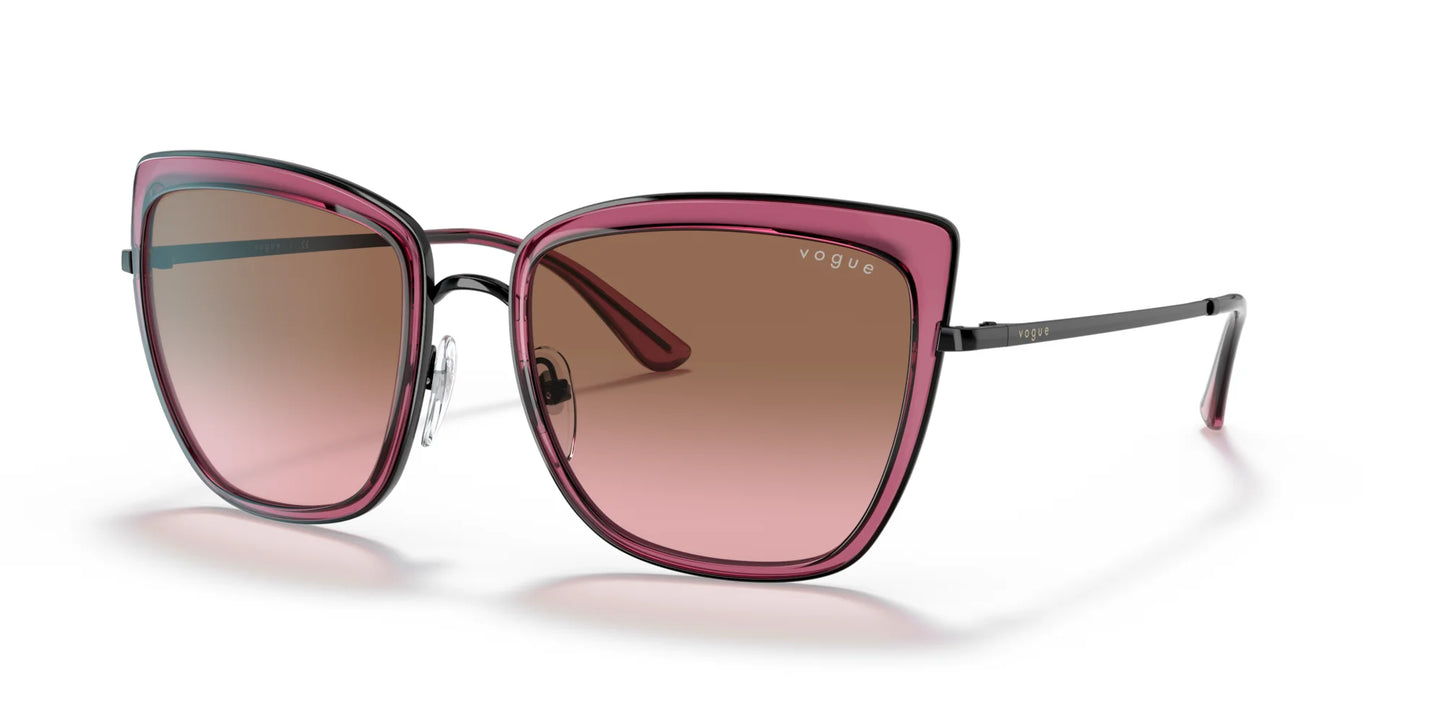 Vogue VO4223S Sunglasses Black / Transparent Cherry / Pink Gradient Brown