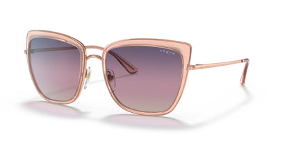 Vogue VO4223S Sunglasses Rose Gold / Pink Transparent / Tri-Gradient Lt Brown / Violet / Blue
