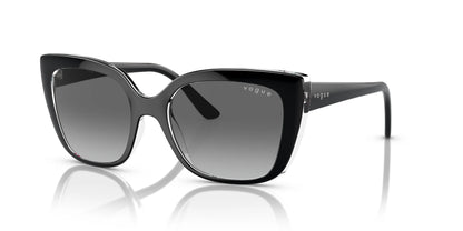 Vogue VO5337S Sunglasses Top Black / Serigraphy / Grey Gradient