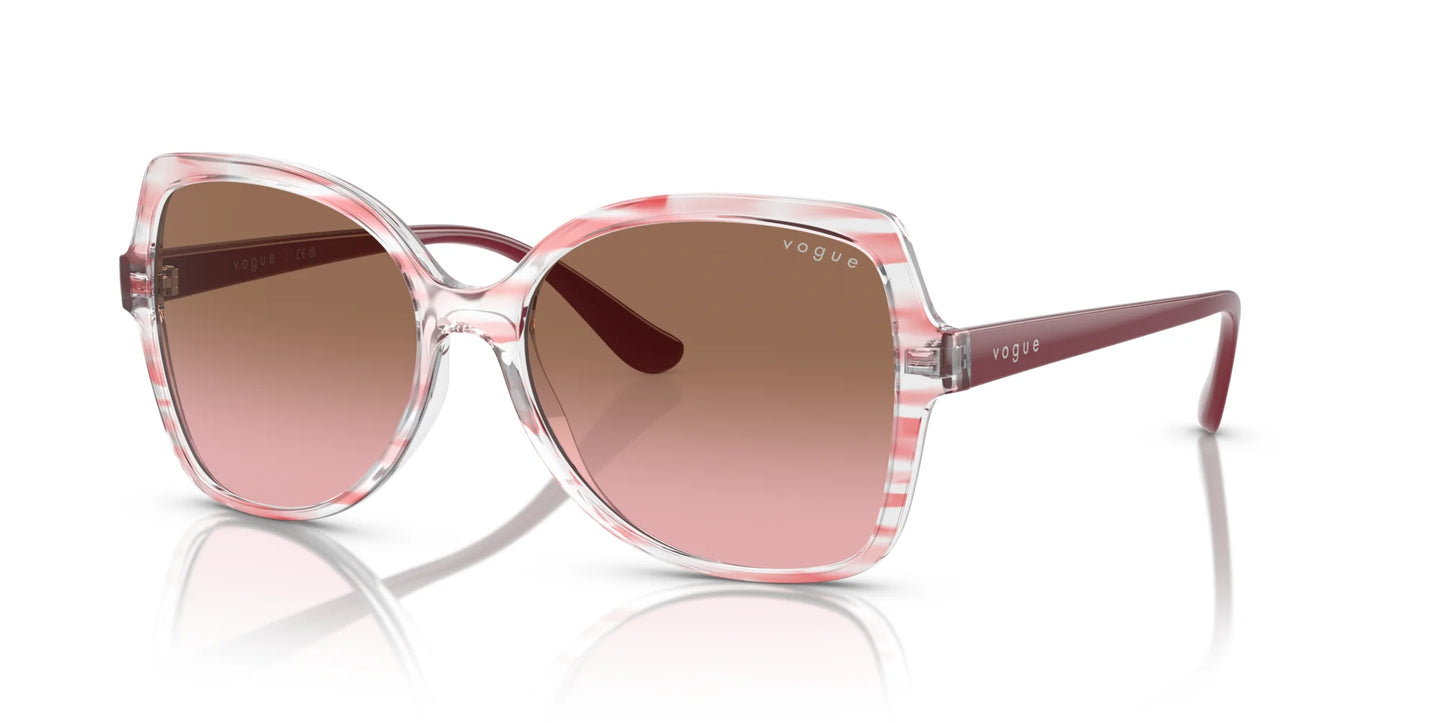 Vogue VO5488S Sunglasses Top Texture Red / Transparent / Pink Gradient Brown