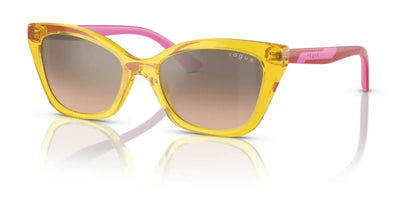 Vogue VJ2020 Sunglasses Transparent Yellow / Light Brown Mirror Silver Grad