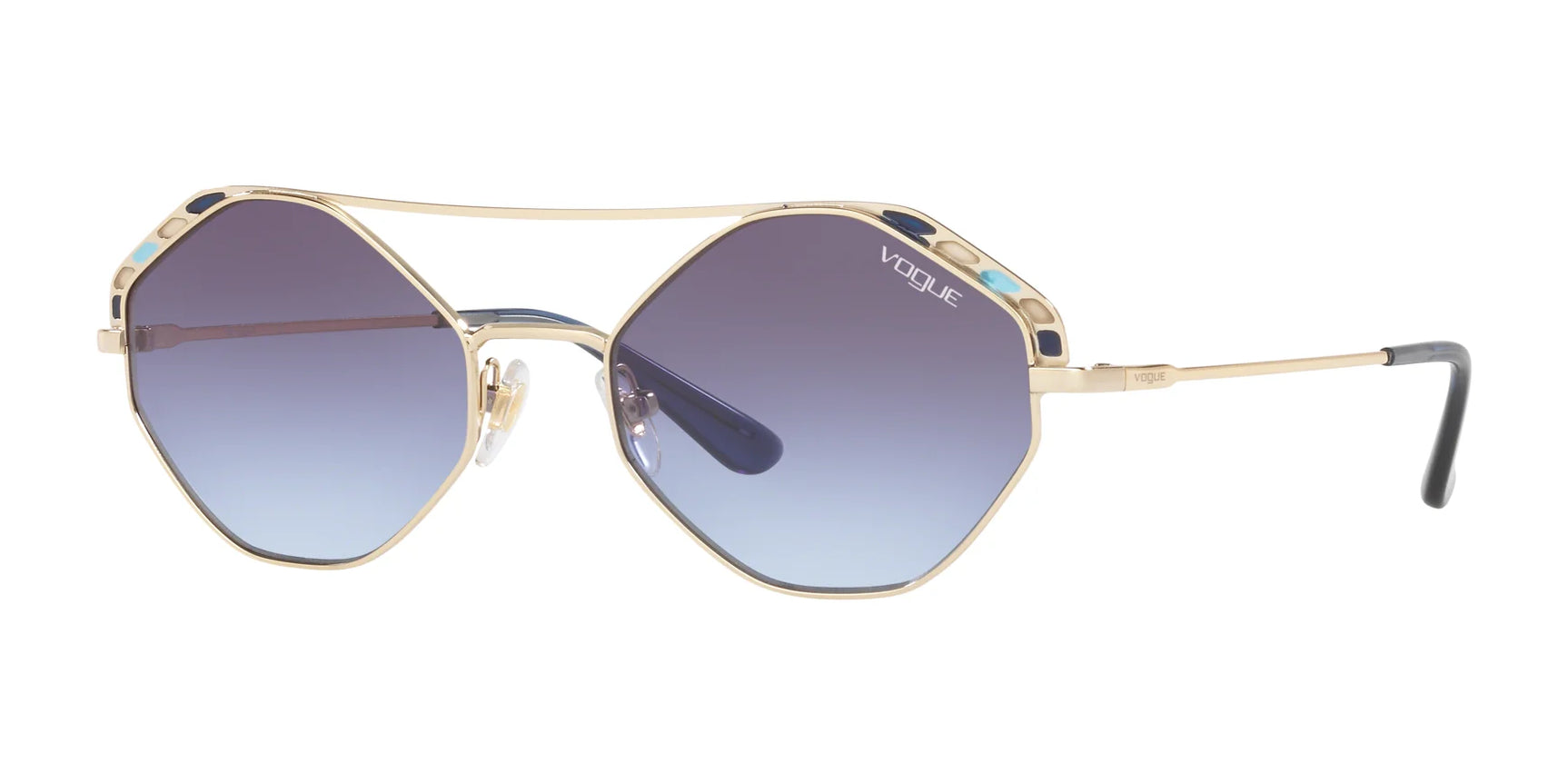 Vogue VO4134S Sunglasses Pale Gold / Light Violet Grad Dark Grey