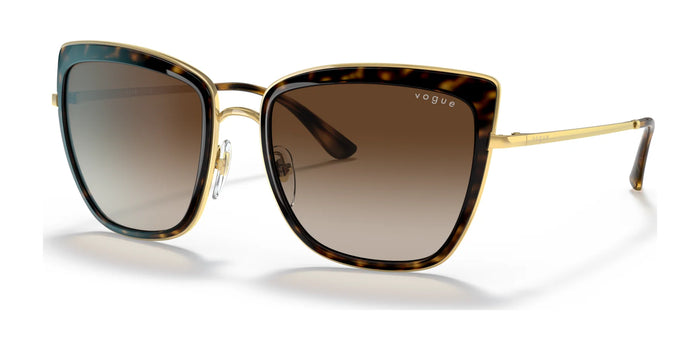 Vogue VO4223S Sunglasses | Size 54 / Gold / Havana №280/13 / Brown Gradient (3N 16%)